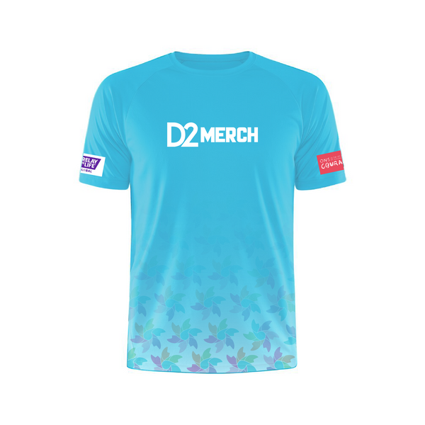 ONS+ Global Relay for Life | Custom Logo Running T-Shirt | BLUE