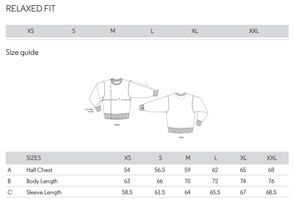 Radder - Size guide